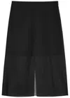 Vince Silk-blend Chiffon Midi Skirt In Black