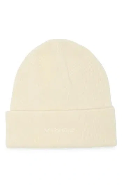 Vince Chunkky Rib Wool & Cashmere Beanie In Blanc