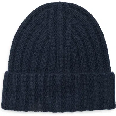 Vince Chunkky Rib Wool & Cashmere Beanie In Blue