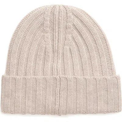 Vince Chunky Rib Knit Wool & Cashmere-blend Hat In Heather Marble