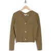 Vince Chunky Rib Wool & Cashmere-blend Cardigan In Artichoke