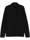 Vince Chunky Waffle-knit Shirt Jacket In Black
