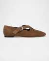 Vince Cici Suede Crisscross Ballerina Flats In Brown