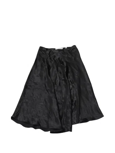 Pre-owned Vince Circle Satin Skirt In Black