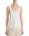 Vince Raw Edge Satin Tank In Off White