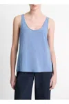 Vince Classic Bias Tank Top In Tidal