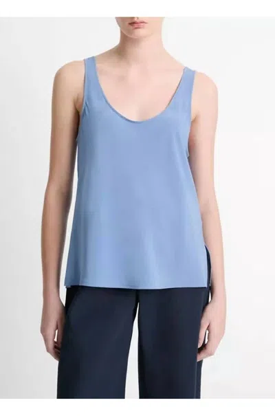 Vince Classic Bias Tank Top In Tidal