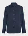 Vince Classic Button-front Blouse In Coastal