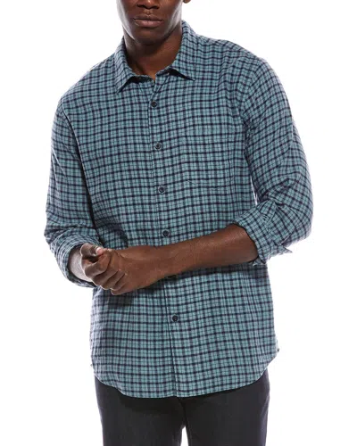 Vince Classic Check Linen-blend Shirt In Transparent