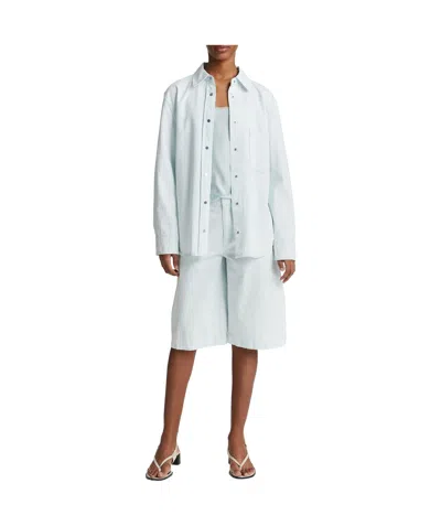 Vince Classic-collar Denim Shirt In White