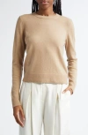 Vince Classic Crewneck Cashmere Sweater In Camel