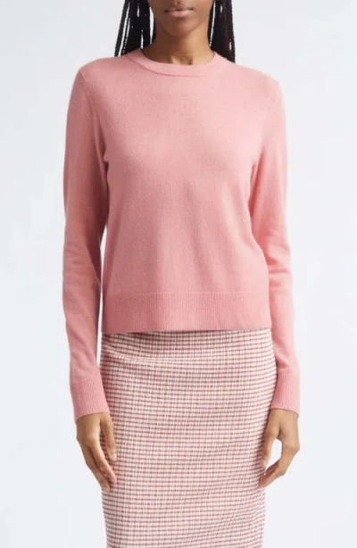 Vince Classic Crewneck Cashmere Sweater In Pink