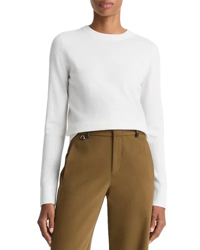 Vince Classic Crewneck Long Sleeve Tee In White