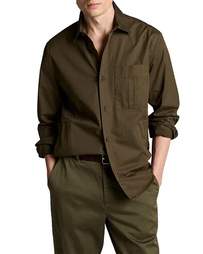 Vince Classic Fit Cotton Overshirt In Green