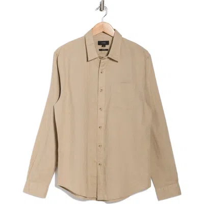Vince Classic Fit Linen Blend Button-up Shirt In Neutral