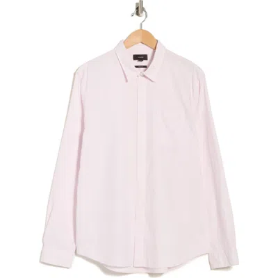 Vince Classic Fit Linen Blend Button-up Shirt In Pink