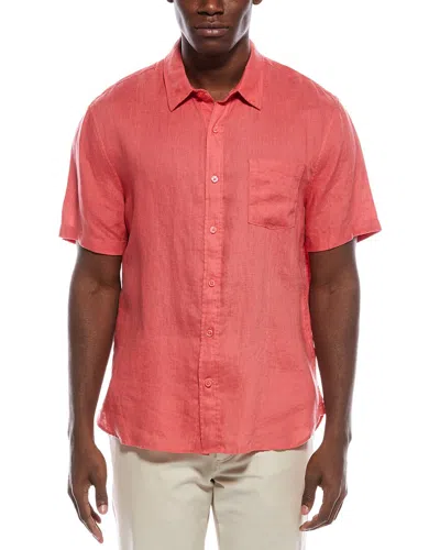 Vince Classic Fit Linen Shirt In Pink