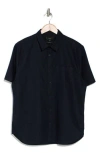 Vince Classic Fit Short Sleeve Linen Blend Button-up Shirt In Coastal