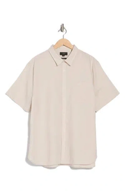 Vince Classic Fit Short Sleeve Linen Blend Button-up Shirt In Sand