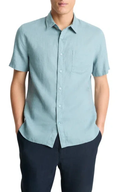 Vince Men's Linen Sport Shirt In Lagoon