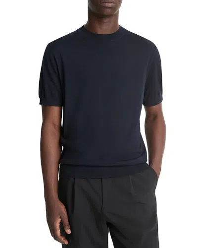 Vince Classic Fit Short Sleeve Wool Sweater In Coastal
