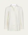 Shop Vince Classic Oxford Shirt With Contrast Collar In Butter