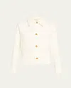 Vince Cotton Blend Chore Jacket In Off White