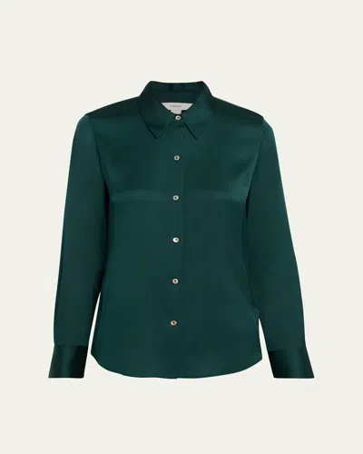 Vince Classic Slim-fit Shirt In Green