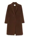 Vince Single-breasted Coat In Brown