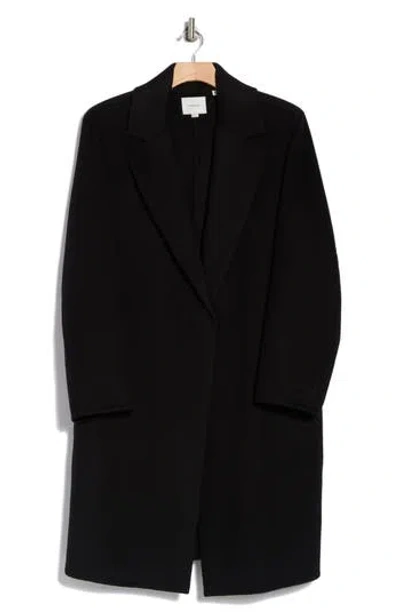 Vince Classic Straight Wool Blend Coat In Black