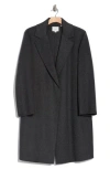 Vince Classic Straight Coat In Charcoal