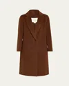 Vince Classic Straight Wool-blend Coat In Deep Oak