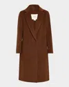 Vince Classic Straight Wool-blend Coat In Deep Oak