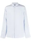 Vince Classic Stripe Linen Long Sleeve Shirt In White