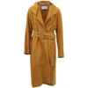 Vince Classic Trench Coat In Brown Lamb Leather In Brown