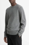 Vince Merino Wool Crewneck Sweater In Medium Grey