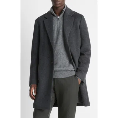 Vince Classic Wool Blend Coat In Black