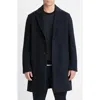Vince Classic Wool Blend Coat In Blue
