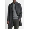 Vince Classic Wool Blend Coat In Gray
