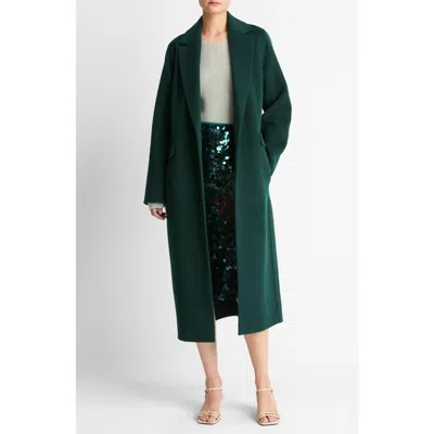 Vince Classic Wool Blend Coat In Green