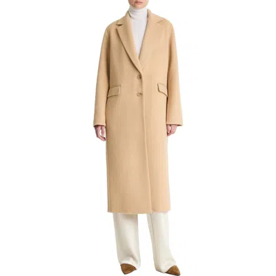Vince Classic Wool Blend Coat In Nude