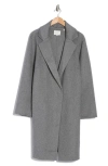 Vince Classic Wool Blend Open Front Coat In Medium Heather Grey