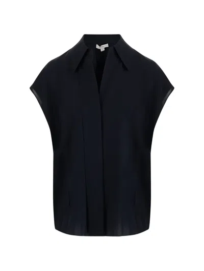 Vince Classic-collar Shirt In Blue