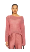 Vince Coated Cotton Pullover In Pink