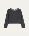 Vince Coated Cotton Pullover In Gray
