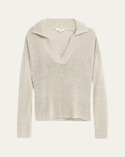 Vince Coated Cotton Sweater In Neutral