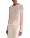 Vince Open Knit Boat Neck Sweater In Pink