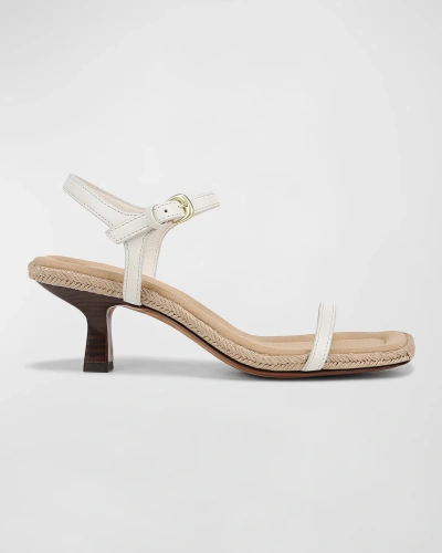 Vince Coco Leather Kitten-heel Espadrille Sandals In Milk