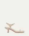 Vince Coco Leather Kitten-heel Sandals In Birchsand Beige Leather