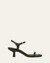 Vince Women's Coco Horchata Leather Kitten-heel Sandals In Black Leather
